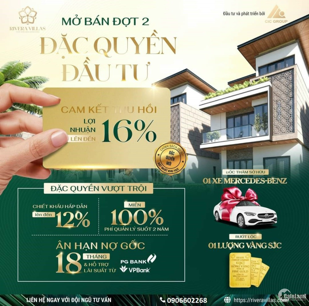 Mua biệt thự sông Rivera Villas - Tặng xe mercedes benz.!