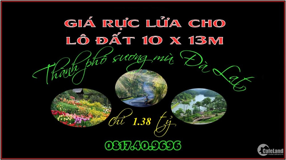 Cơ hội sở hữu lô đất 10 x 13m làng hoa Thái Phiên Thành Phố Đà Lạt