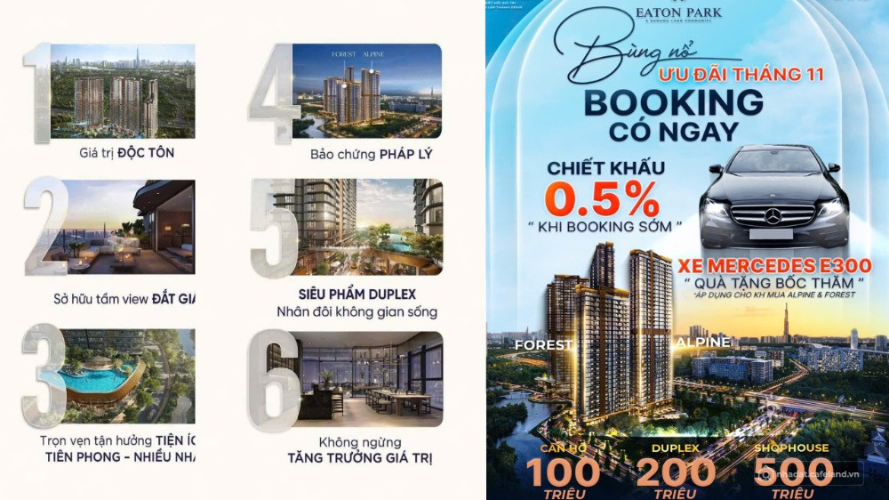 Căn hộ hạng sang Eaton Park - Nhận booking ưu tiên chọn căn đẹp 2PN- 3PN,