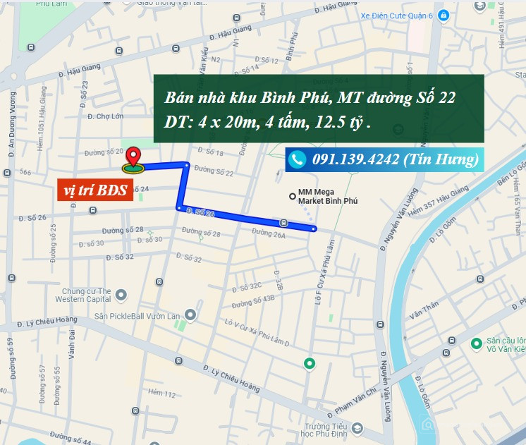 Bán nhà khu Bình Phú, DT 4 x 20m, 4 tấm, 12.5 tỷ (Tín Hưng)