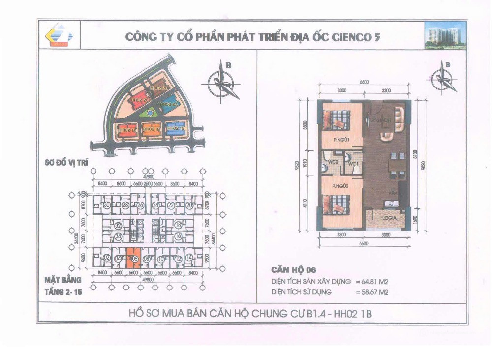 Cần bán gấp căn hộ 65m² tầng 7 hướng Nam view thoáng tại KĐT Thanh Hà Cienco 5