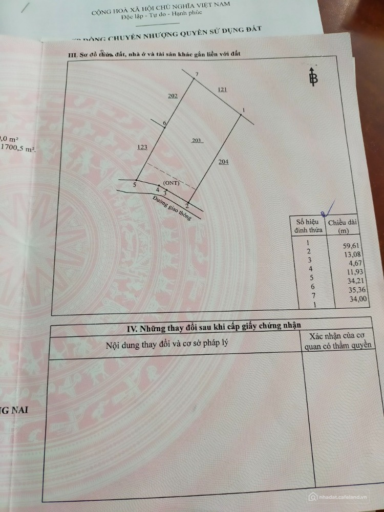 Cần bán 2000m2 có 300m2 thổ cư mặt tiền nhựa cách sân bay Long Thành 30 phút xe