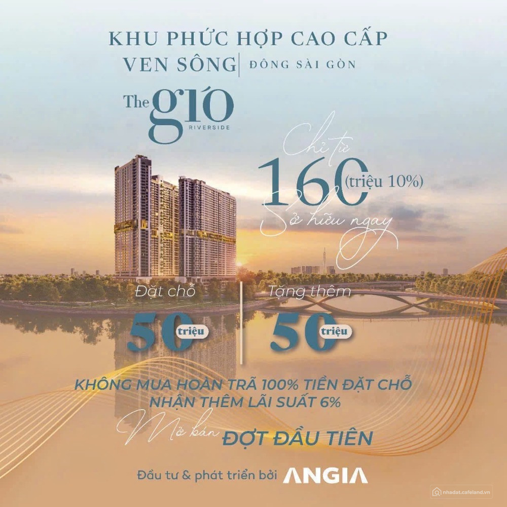 Căn hộ 2PN The Gió Riverside An Gia view sông, sát Ga Metro, thanh toán từ 260tr