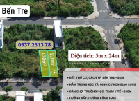 ĐẤT 5x24m Thổ cư KDC Giao Long, Châu Thành Bến Tre 1,1T