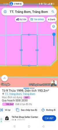 Bán đất ngay trung tâm thị trấn Trảng Bom, Sổ sẵn