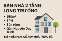 Bán nhà 2 tầng Long Trường, 150m², 3PN, sân rộng, gần Nguyễn Duy Trinh