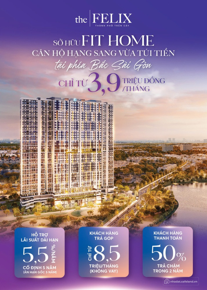 Nhận Booking Căn hộ THE FELIX - mua nhà chỉ cần thanh toán 1tr6/tháng