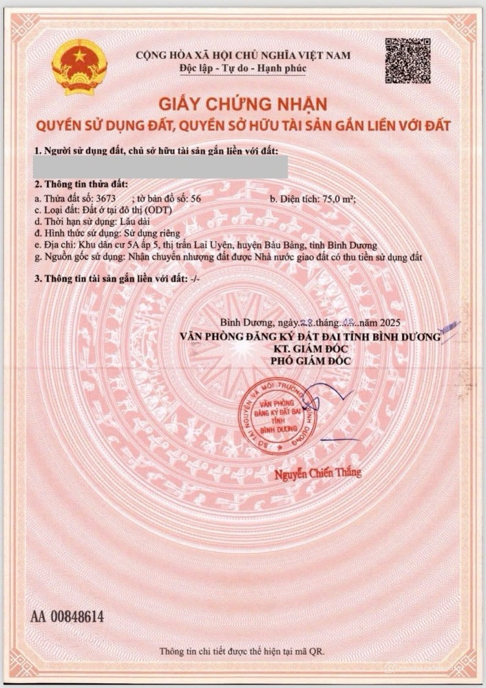 Còn 1 Lô Đẹp Ngay Trung Tâm Hành Chính Bàu Bàng
