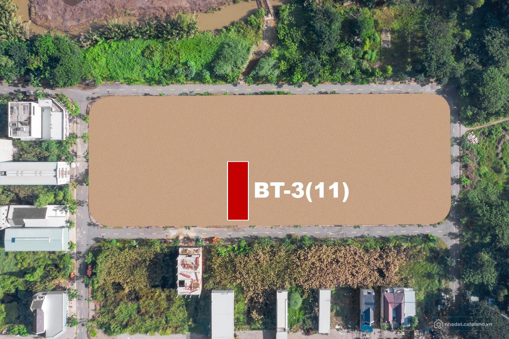 Nền biệt thự BT3-11 tại KDC Long Hậu - DT 280m², hướng Nam, sổ hồng riêng