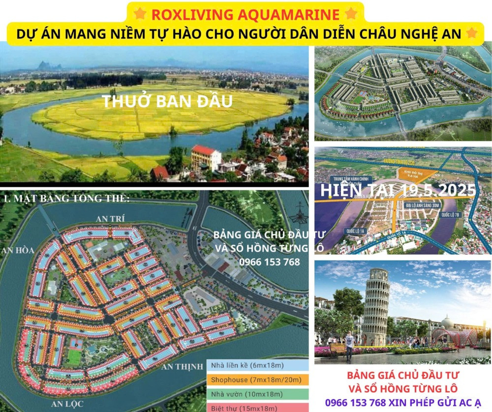 Đất nền nhà phố dự án TNR Diễn Châu (Aquamarine) - Nghệ An cách VSip Nghệ An 3km