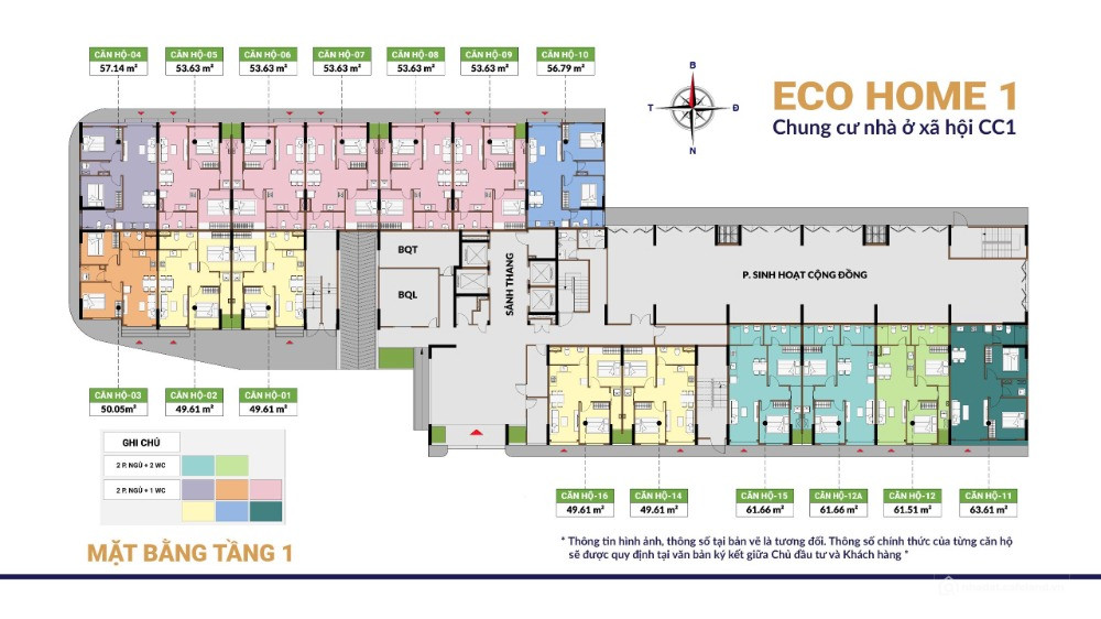 BÁN CĂN HỘ NHÀ Ở XÃ HỘI ECOHOME 1 – TP. PHÚ MỸ, BÀ RỊA – VŨNG TÀU