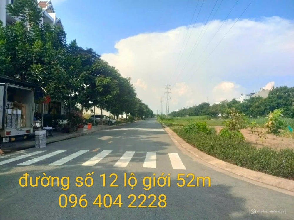 Bán Nền Mặt Tiền đường số 12 ( Lộ giới đường 52m )
