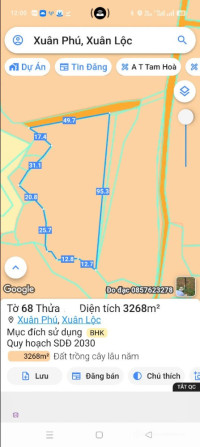 bán hơn 1,1 ha đất vườn bưởi Xuân Phú, Xuân Lộc cách lộ 1A 1km