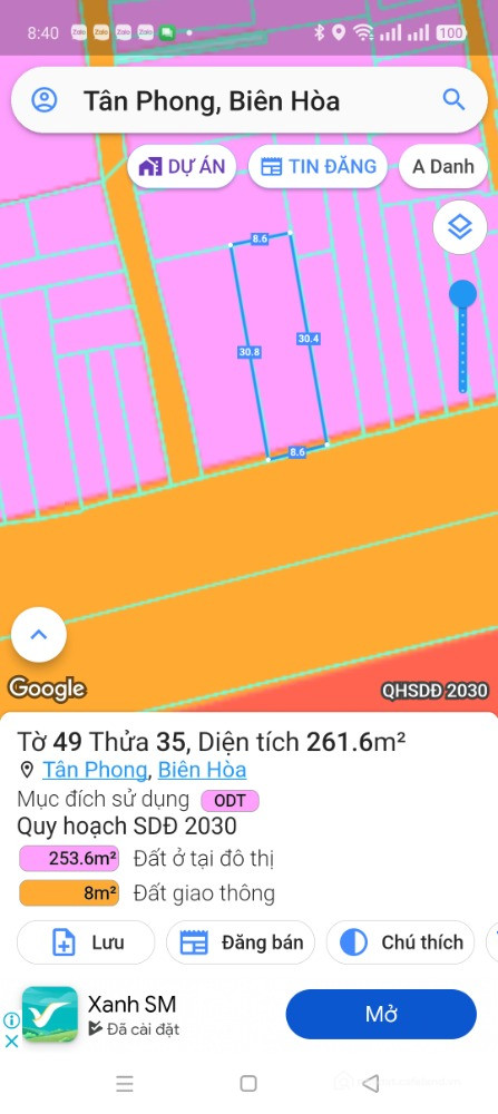 Bán 580m góc 2 mặt tiền đường Nguyễn Ái Quốc, ngay Ngã Tư Tân Phong