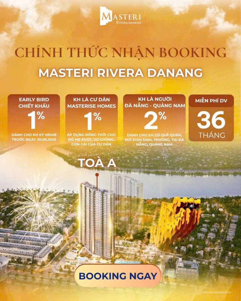 CHÍNH THỨC NHẬN BOOKING TOÀ A – MASTERI RIVERA ĐÀ NẴNG CHIẾT KHẤU 18%