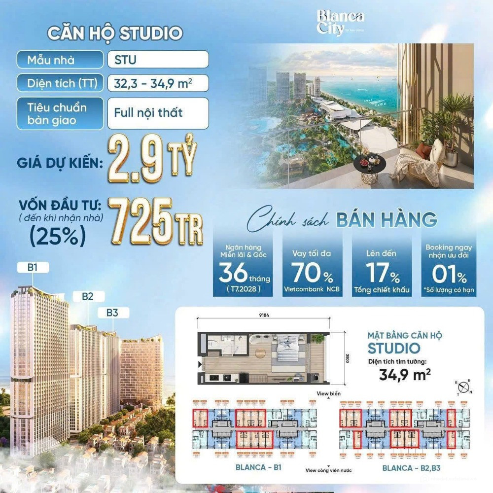 Nhận Booking siêu dự án BLANCA CITY BY SUN GROUP tại Vũng Tàu - LH: 098076979