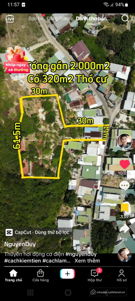 Tôi cần bán lô đất đặc biệt khoảng 2000m2 đang xây dựng homstay