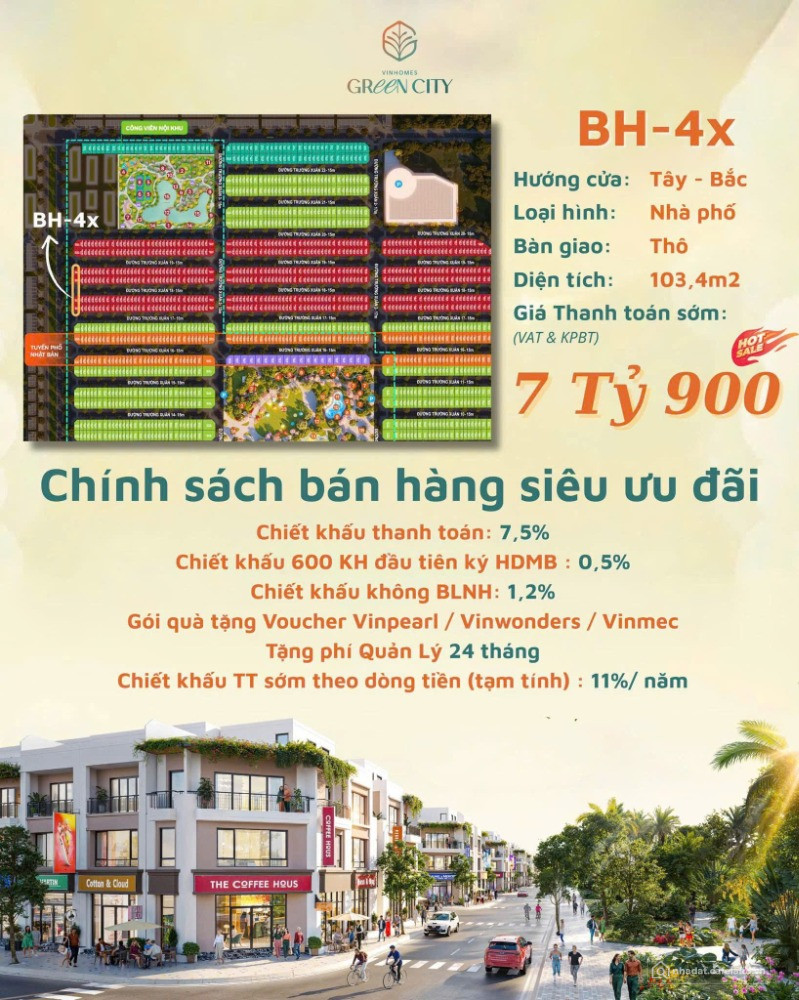Vinhomes Green City – Căn góc mặt phố siêu hot