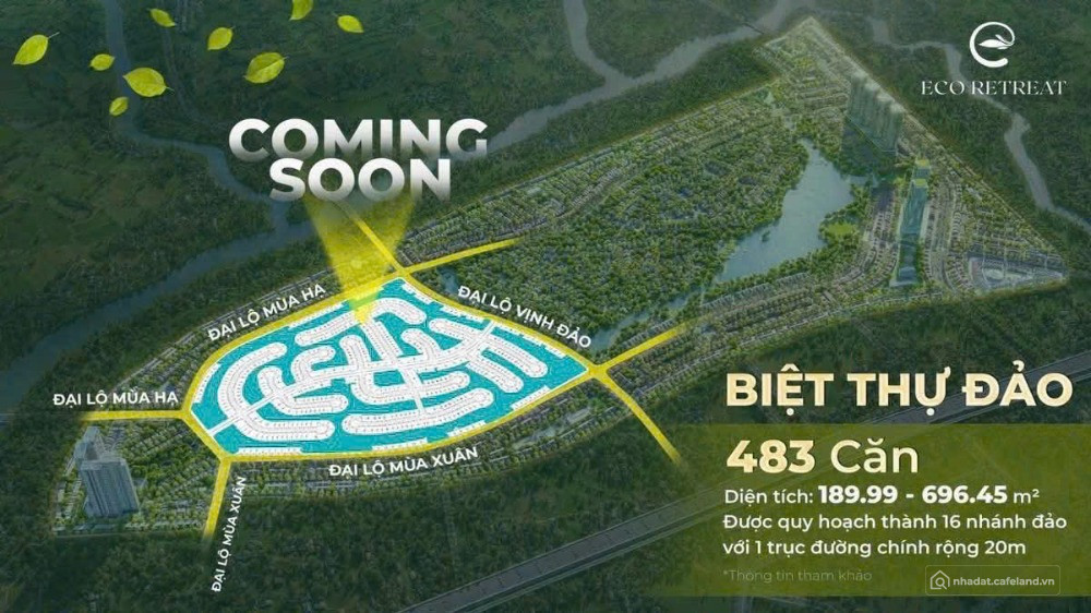 Biệt Thự Đảo Eco Retreat 12x15, 2 mặt view sông thoáng mát, giá gốc CĐT Ecopark
