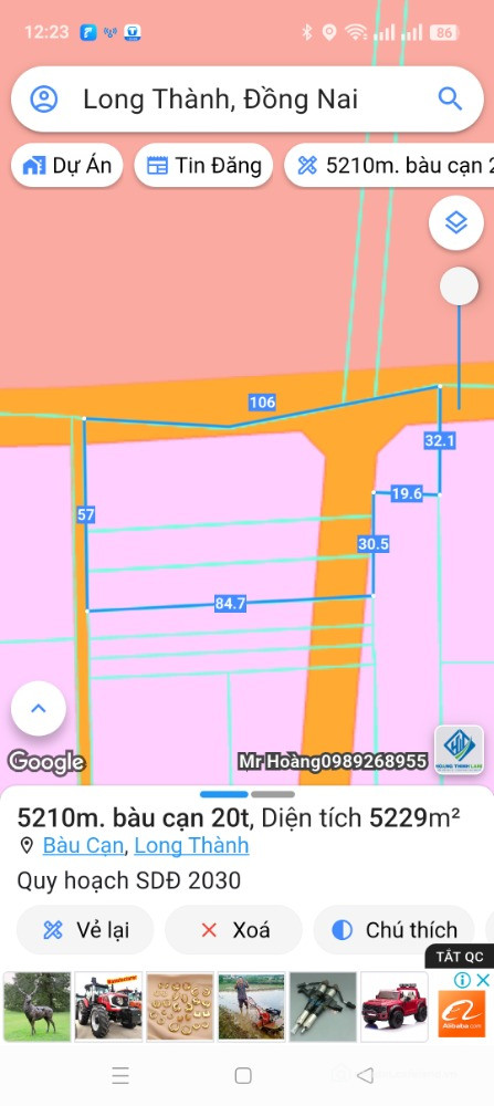 Bán 5210m đất ngay sân bay, cách QL51 khoảng 3km