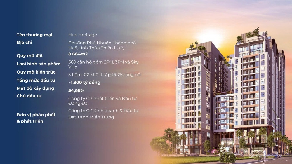 CHUNG CƯ ĐỐNG ĐA THÀNH PHỐ HUẾ - SỔ ĐỎ LÂU DÀI - GIÁ TỪ CHỦ ĐẦU TƯ