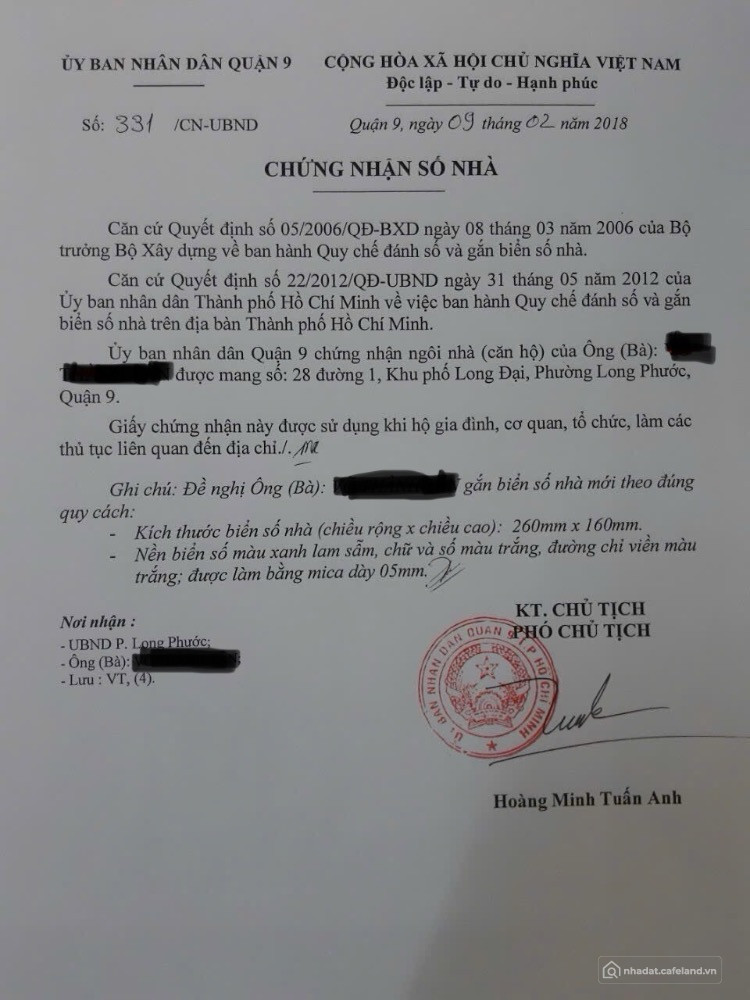 Nhà biệt thự mặt tiền 28 đường số 1, KP Long Đại, phường Long Phước, Quận 9, HCM