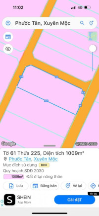 CHÍNH CHỦ BÁN ĐẤT HỒ TRÀM 3 MẶT TIỀN 7.8TR/M2 TỔNG 1.009M2 TRỊ GIÁ 7TY9.