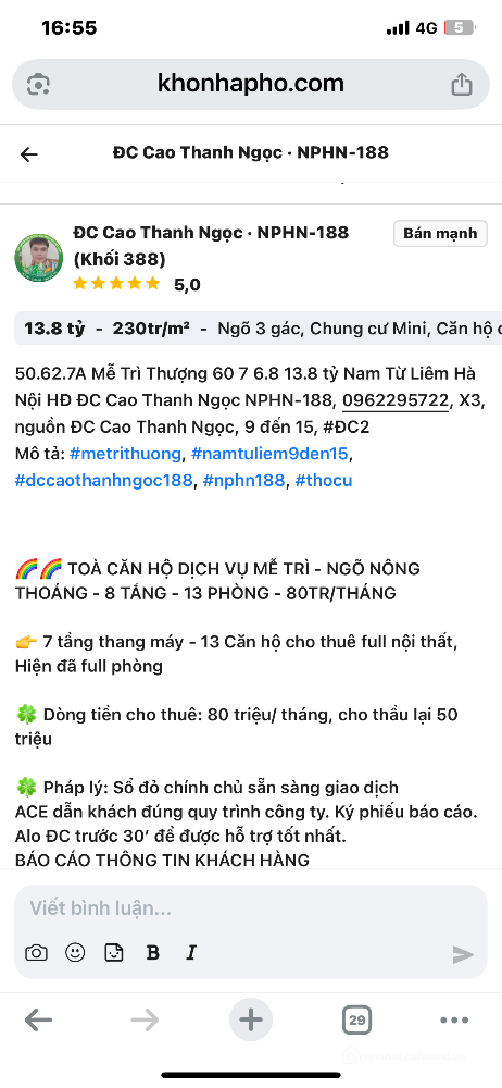 Bán toà ccmn -42m-11pkk-dòng tiền 50triệu/tháng-10m ra phố