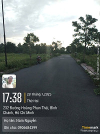 Lô đất full thổ 100 m2 mặt tiền đường Hoàng Phan Thái gần chợ Bình Chánh