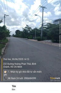 Đất mặt tiền hoàng Phan Thái Xã bình chánh. Huyện bình chánh ngang 10x30 Chỉ có