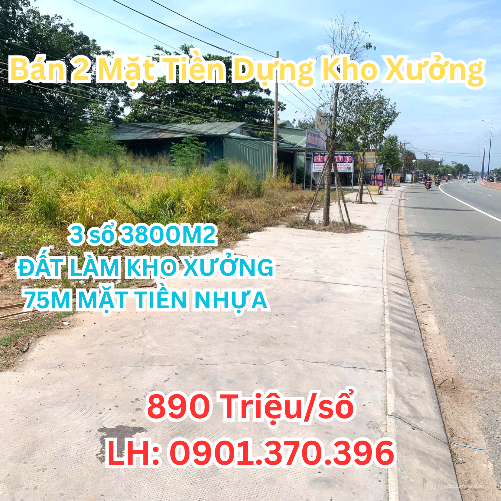 3800m² Đất Vuông Vức, 75m MT Nhựa, Có Thổ Cư, Giá 890Tr KCN Chơn Thành