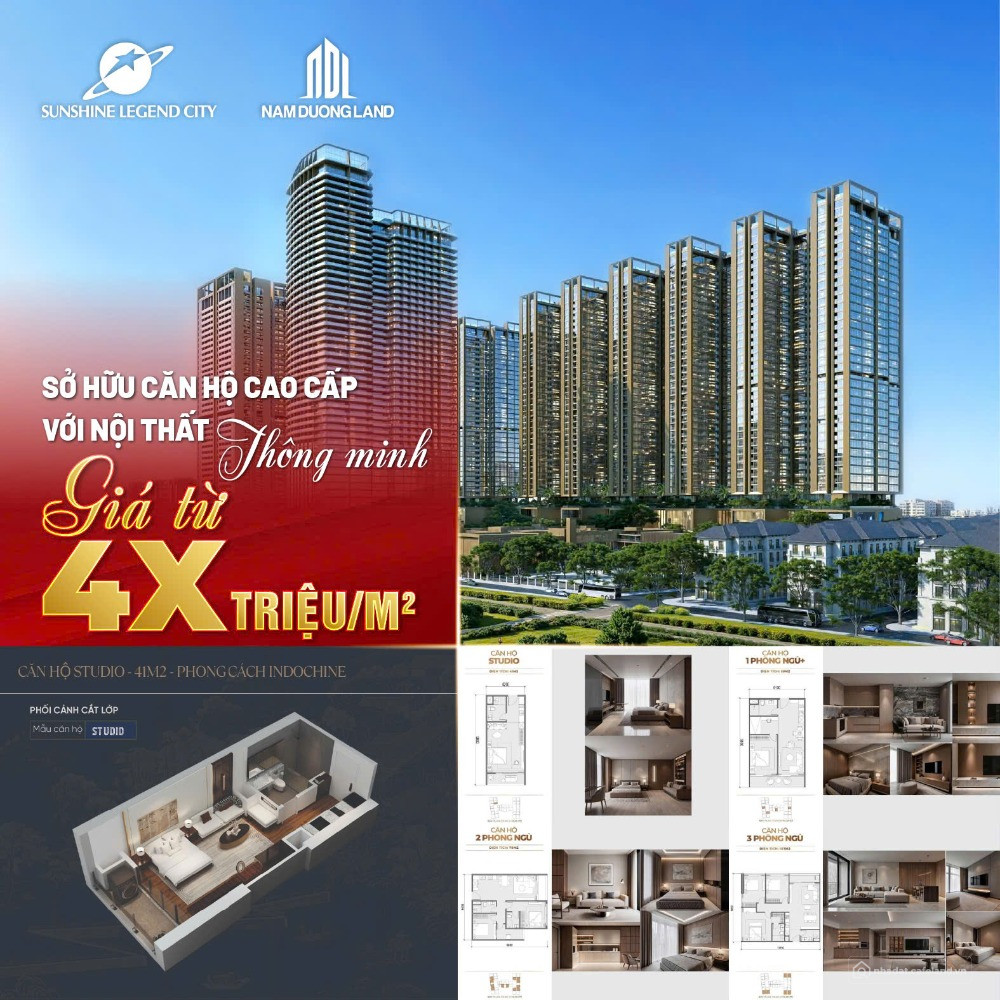Bán căn hộ chung cư đẹp tại Sunshine Legend City, 2PN, 56m2, giá siêu hời