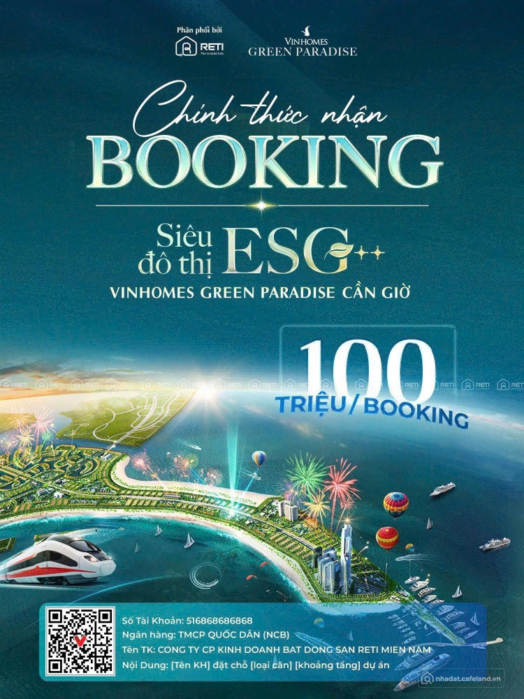 CHÍNH THỨC NHẬN BOOKING SIÊU ĐÔ THỊ ESG++ VINHOMES GREEN PARADISE CẦN GIỜ