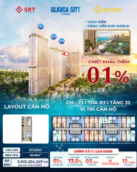 Studio Blanca City Vũng Tàu view biển + Sun World Dễ khai thác cho thuê du lịch
