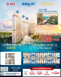 Duy nhất còn 1 căn góc 2PN Blanca City – View trực diện Công viên nước Sun World