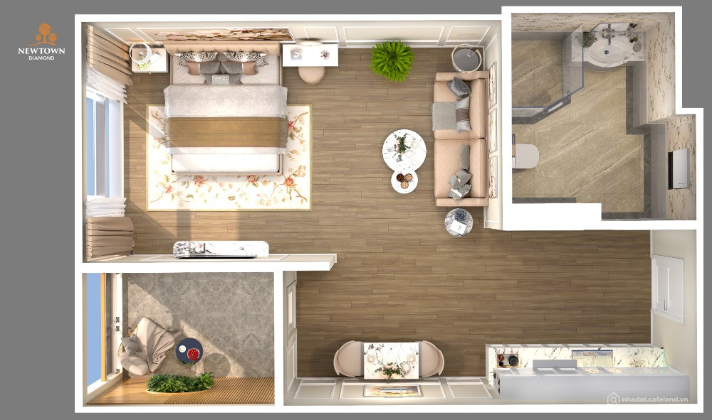 [Bán nhanh] căn 1PN, giá 2tỷ970, sổ hồng lâu dài, hàng ngoại giao từ CĐT