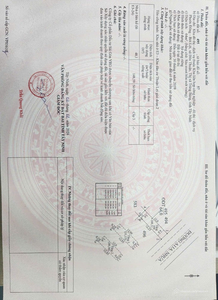 Bán nhà trong KCN Phước Đông 3 tầng giá 2,1 tỷ, TT 600tr nhận nhà Lh 0938677909