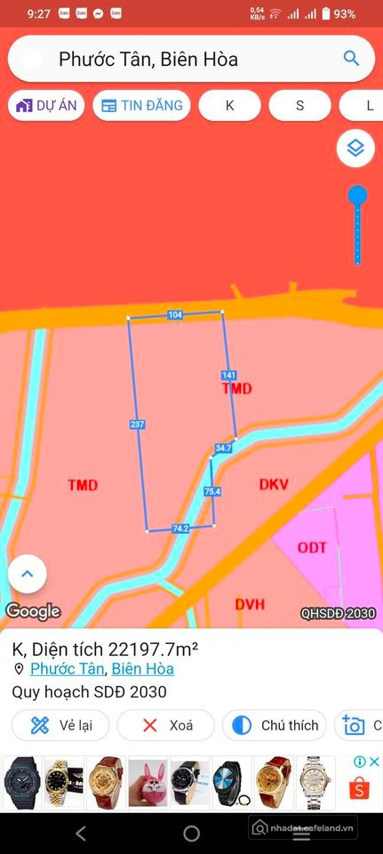 BÁN 22000m ĐẤT TMDV PHƯỚC TÂN VỊ TRÍ KIM CƯƠNG