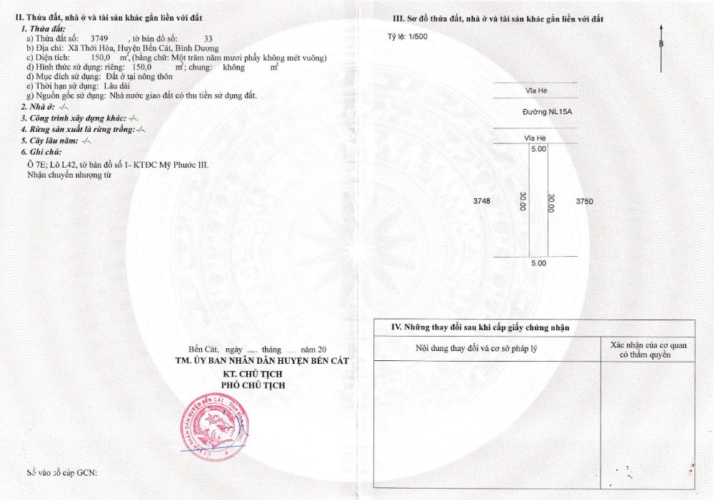 Bán nhà cấp bốn 5x30m, KCN Mỹ Phước 3