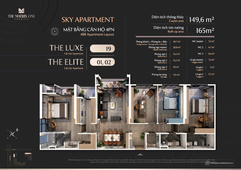 Căn hộ 3 phòng ngủ – The Matrix One | Không gian sống của TỔNG TÀI