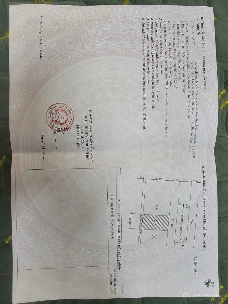 Bán đất thôn Chợ Hoành Bồ Quảng Ninh 170m2 14,1tr/m2 tầm nhìn 2026-2030