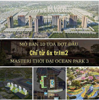 Nhận Booking 10 Tòa Chung Cư Masteri Ocean Park 3 , Giá Chỉ 6xTr/m2 - HTLS 70%