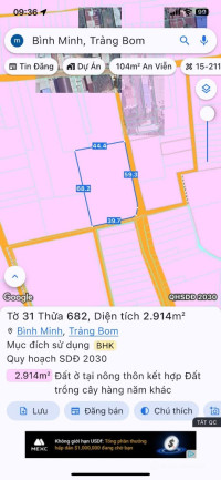 Bán gấp 2,9 sào đất Bình Minh, Trảng Bom