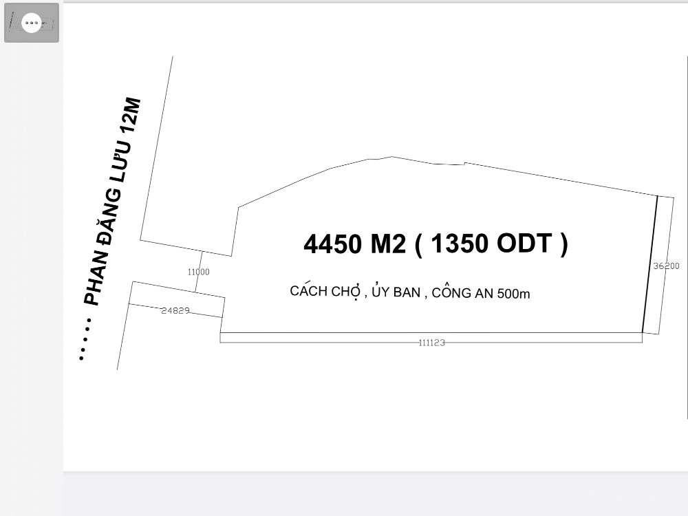 Bán đất 1350m thổ cư TPTDM Bình Dương mặt tiền đường lớn 14tr=m2