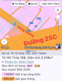 Bán lô góc 2 mặt tiền Hùng Vương ngay tỉnh Lộ 25C vào sân bay Long Thành
