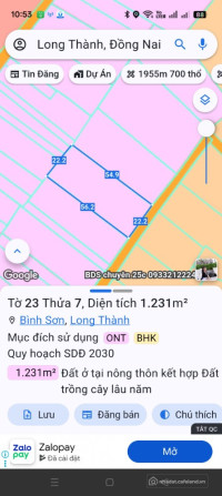 BÁN 1231m BÌNH SƠN, LONG THÀNH - VỊ TRÍ VÀNG, SINH LỜI CAO - SỔ SẴN SÀNG