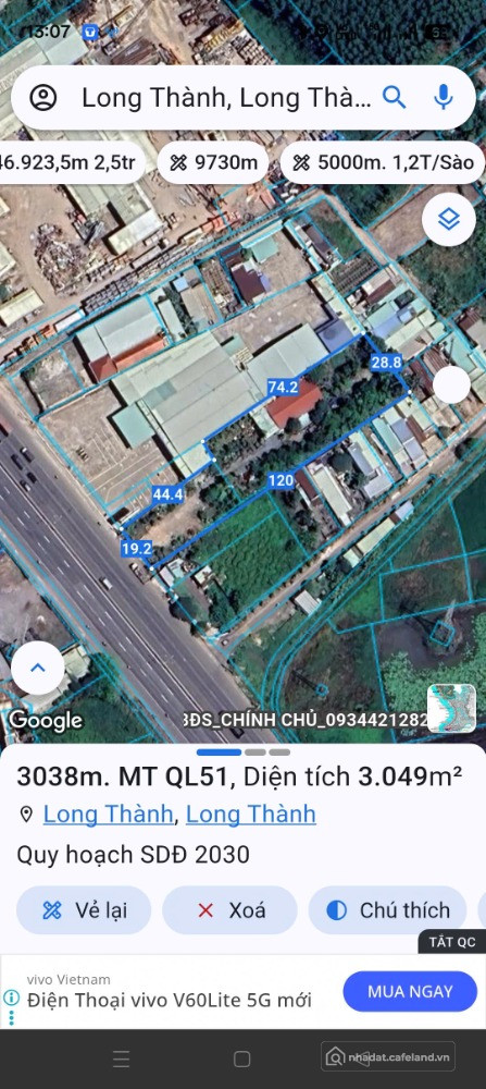 Mặt tiền Quốc Lộ 51 ngay cao tốc Long Thành, Dầu Giây. Bò Sữa Long Thành