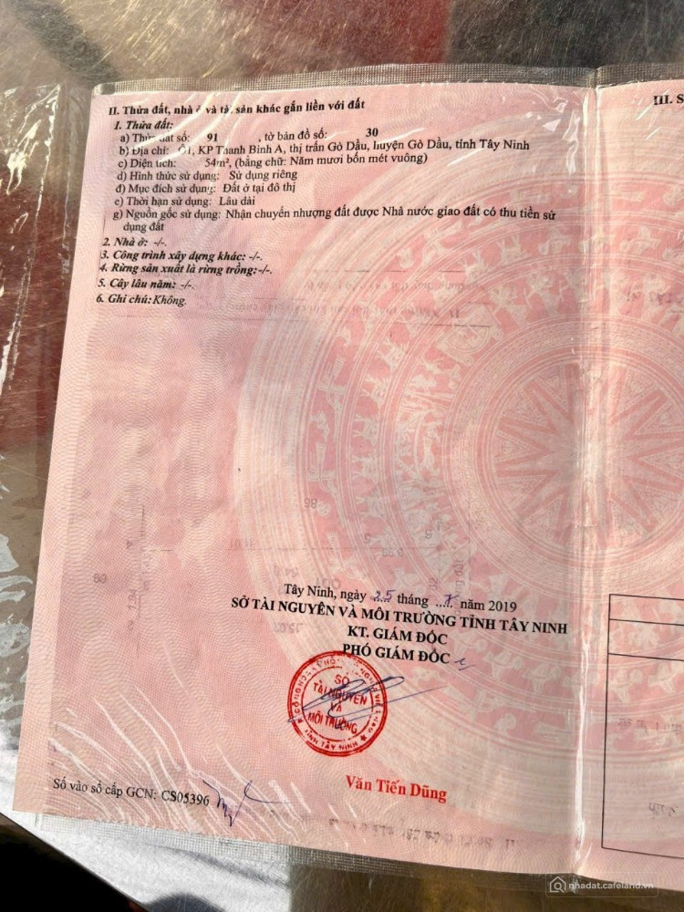 Bán đất thổ cư trong hẻm Quốc lộ 22B, trung tâm Gò Dầu, Tây Ninh, giá 500 tr