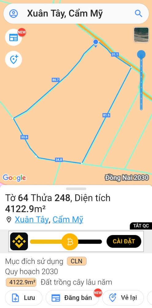 Bán 2000m2 đất trồng mít ruột đỏ 1.5 tuổi tiện làm nhà vườn nghỉ dưỡng