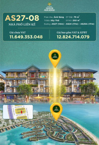 Bán nhà phố liền kề Vinhomes Cần Giờ, mặt đường Ánh Sáng 27, hướng nam nhìn 108